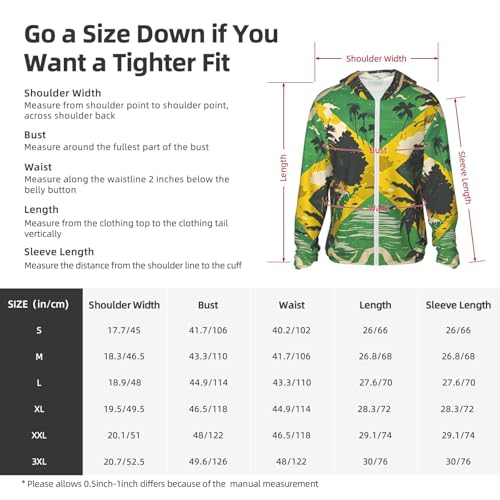 UPF 50+ Sun Protection Hoodie Long Sleeve Vintage Jamaican Flag Sun Shirt Rash Guard Fishing Shirts for Men2
