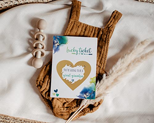 Image of Joli Coon Pregnancy announcement scratch card - You are going to be a great grandpa - Baby announcement with envelope - Dream
