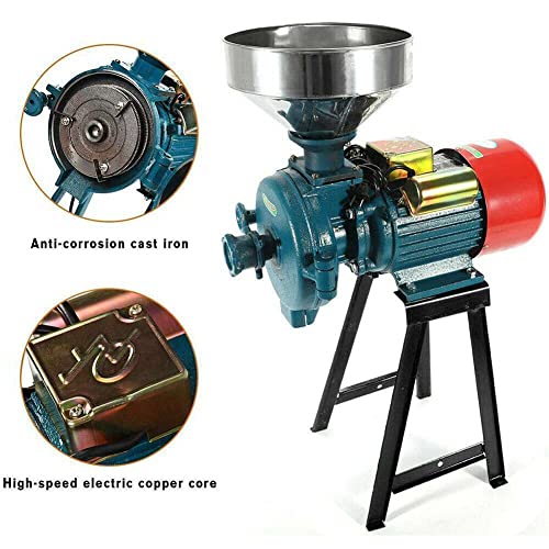 Jacgood Electric Grain Mill Grinder, 110V Dry Cereals Rice Coffee Wheat Corn Mills with Funnel Heavy Duty Grain Grinder Corn Grinder Mill Electric