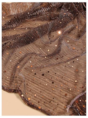 Image of Floerns Women's Sequin Bandana Square Scarf Silk Scarves Mesh Shawl and Wrap for Evening Dresses
