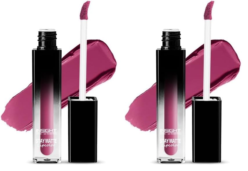 Image of INSIGHT Stay Matte Lipcolor | Butter Texture with Matte Finish | Long Lasting Formula | Transferproof | Comfortable Wear | Infused with Avocado Oil & Niacinamide - (GOOD VIBES) 3g (Pack of 2)