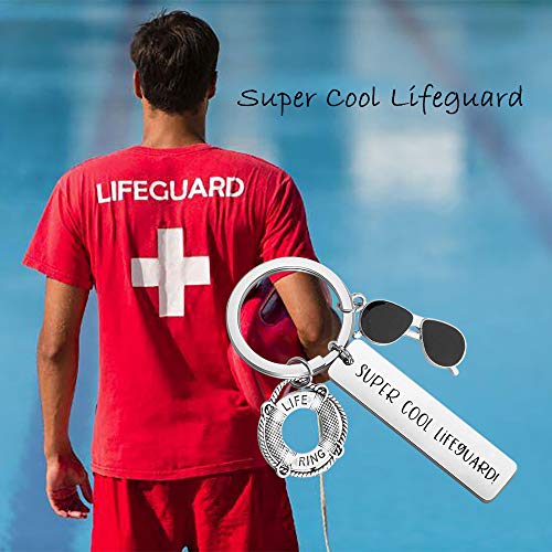 MAOFAED Lifeguard Gift Life Preserver Keychain Life Ring Keychain Guard Teacher Gift3