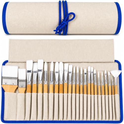 CONDA Paint Brushes Set of 24 Different Shapes Professional Painting Brushes for Oil, Acrylic Canvas...