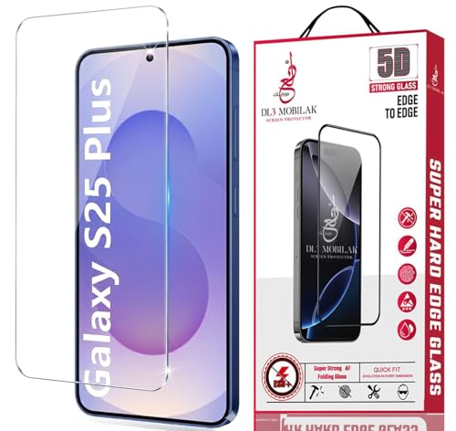Dl3 Mobilak Screen Protector for Samsung Galaxy S25 Plus, Tempered Glass, Premium HD, Scratch Resistant, 9H Hardness, Full Coverage