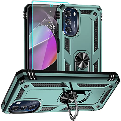 Aozuoton  Funda para Moto G 5G 2022, funda para Motorola Moto G 5G con protector de pantalla HD, [prueba de caída de grado militar de 16 pies] Funda protectora a prueba de golpes para teléfono Motorol