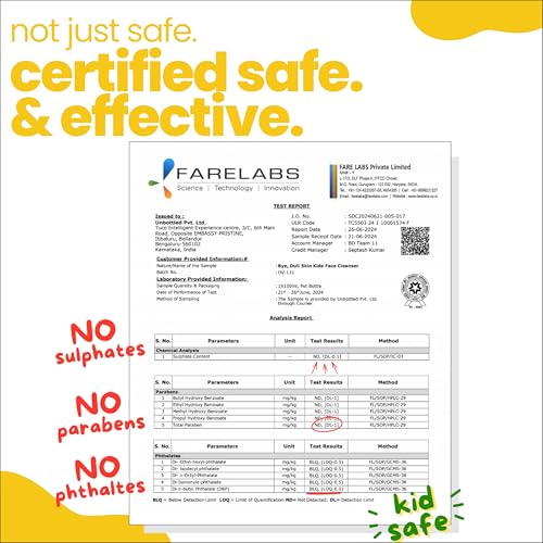 Image of Tuco Kids Face Wash | Brightens Dull Skin | Turmeric & Kakadu Plum | pH Balanced Tear-Free | Ages 2-5, 4-10, 10-15, 5-10 Years | Paraben & Sulphate Free | 100 g (Pack of 1)