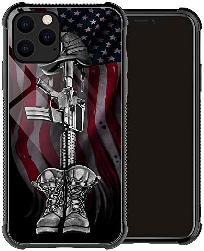 Compatible with iPhone 12 Pro Max Case,Fallen Soldier Flag iPhone 12 Pro Max Cases for Men Boy,Drop Protection Cool Pattern with Soft TPU Bumper Case for Apple iPhone 12 Pro Max Case 6.7-inch