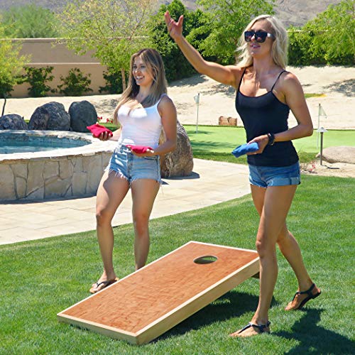 Image of GoSports 4 ft x 2 ft Commercial Grade Cornhole Boards Set - Natural Wood Cornhole Boards, Choose from Different Bean Bag Color Combinations