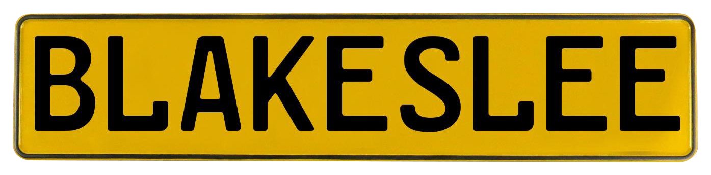 Vintage Parts 604356 Wall Art (Yellow Stamped Aluminum Street Sign Mancave Blakeslee, 1 Pack)