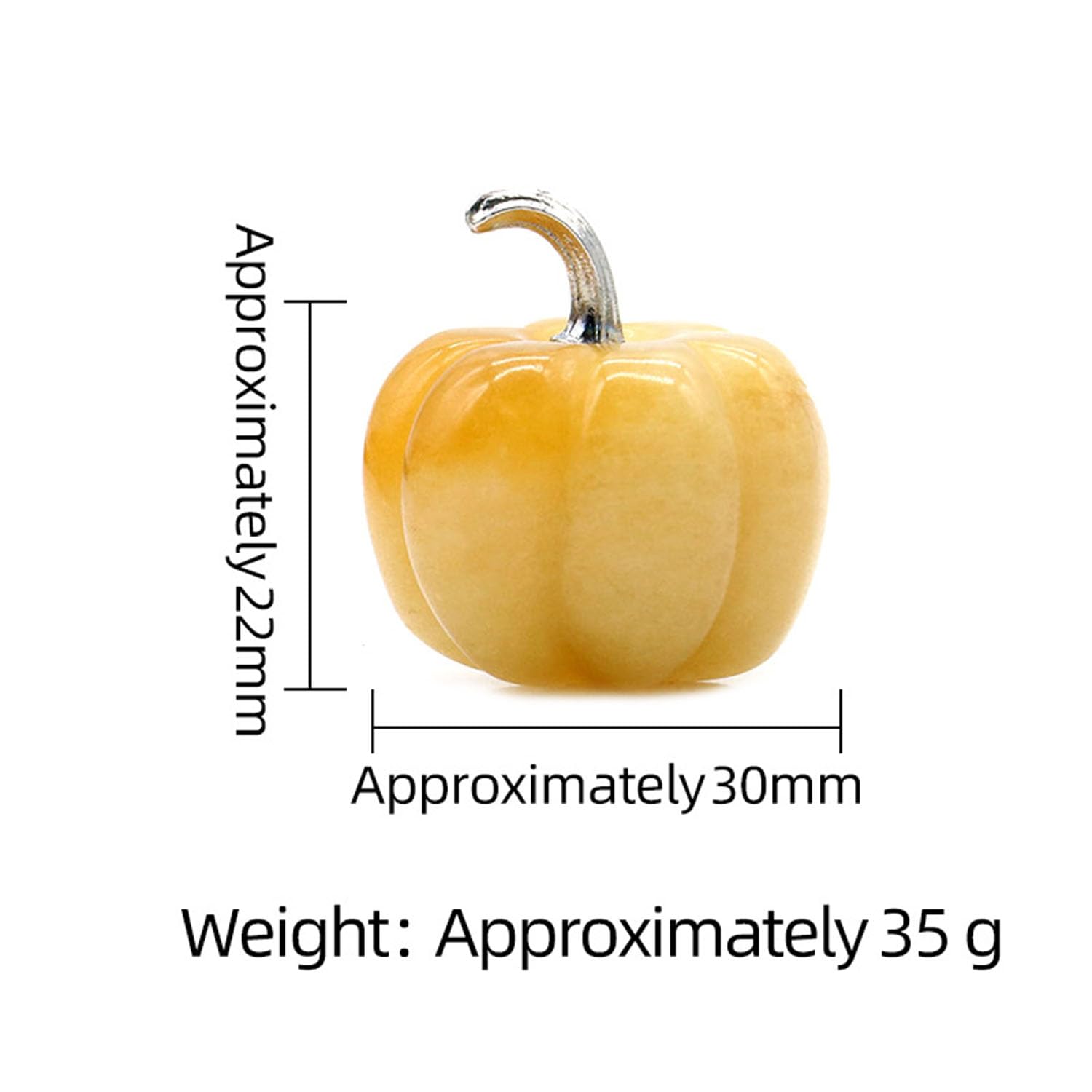 Mini statuetta di zucca in cristallo naturale, pietra curativa intagliata