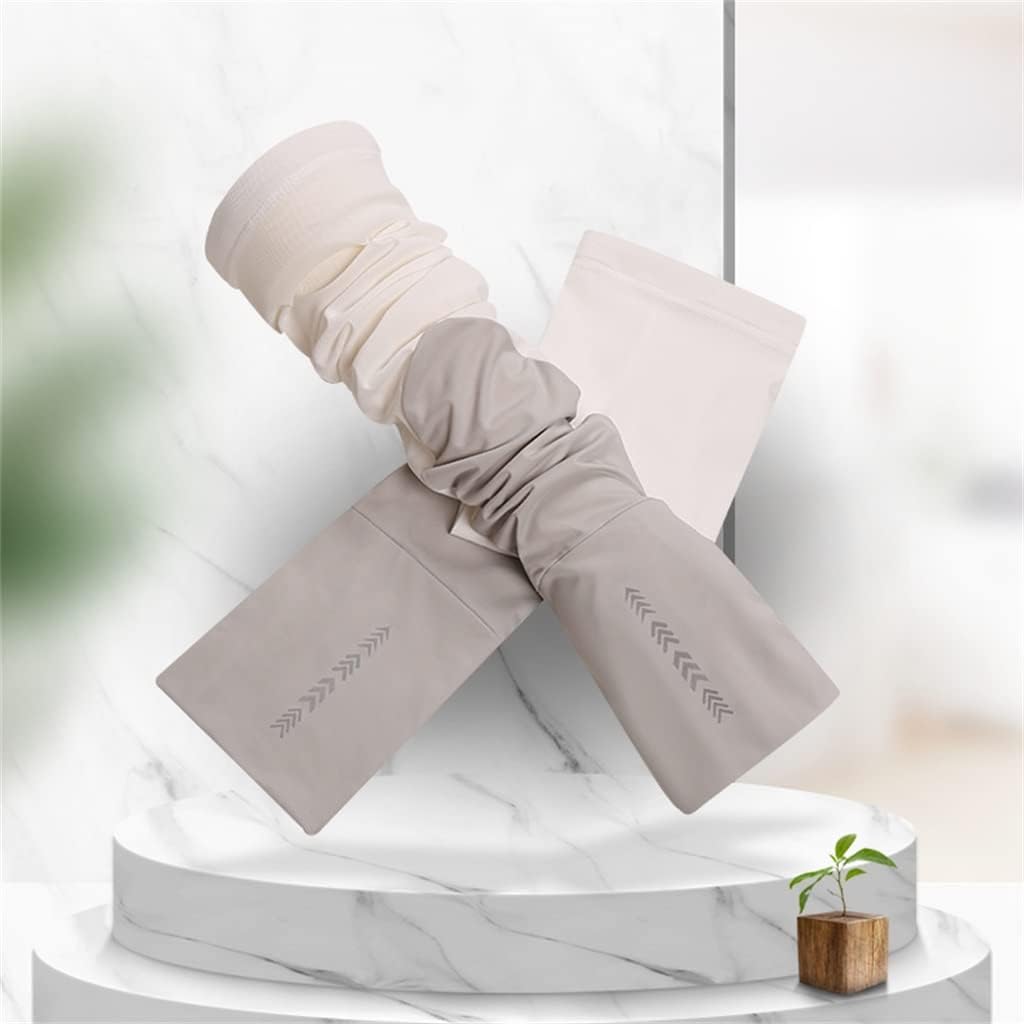 HBJWOV Color Matching Ice Silk Sleeves Women's Long Thin Section Outdoor Driving Half Finger Arm Guard Gloves(D)