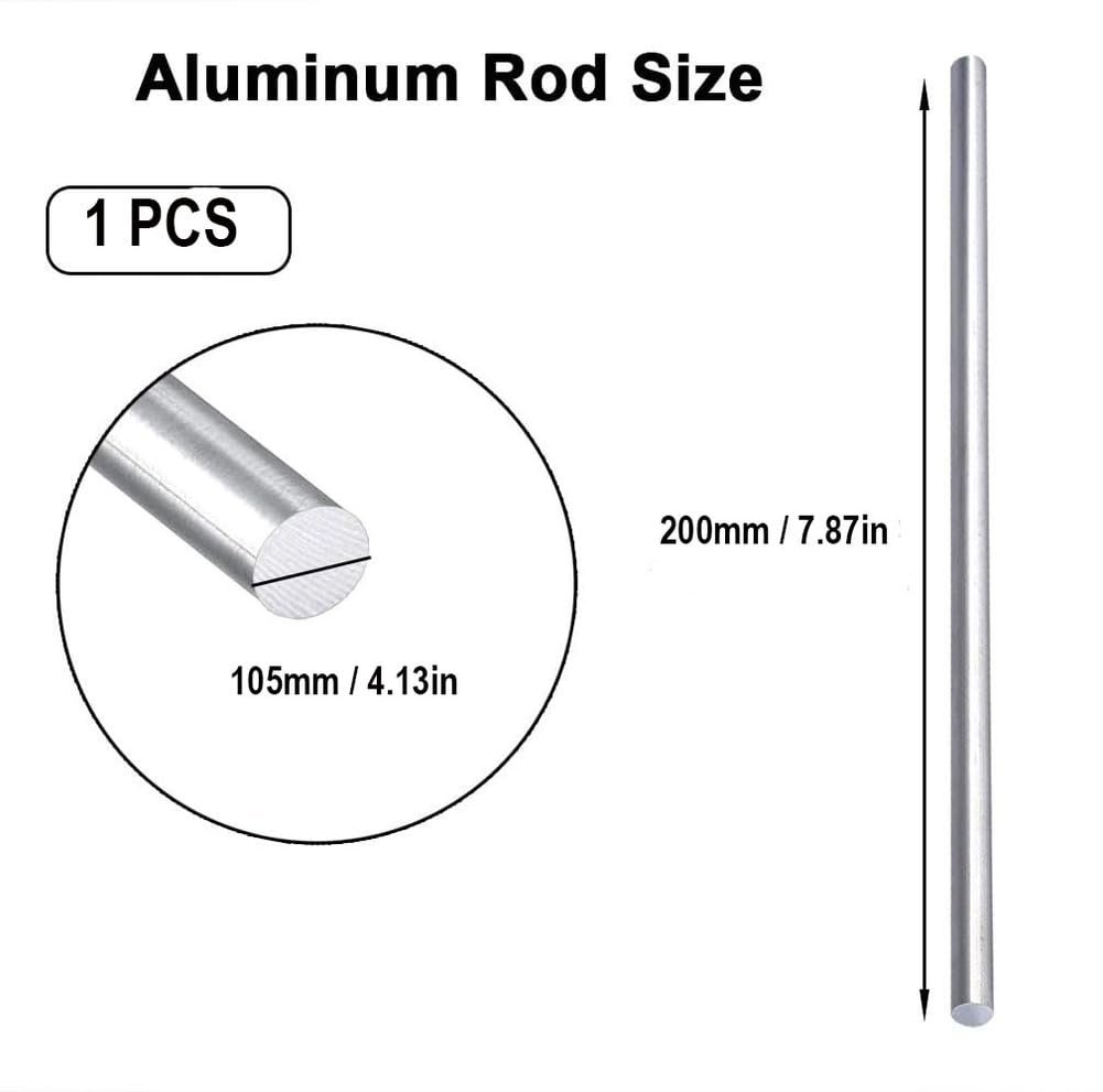 1 sztuk Okrągły pręt aluminiowy - długi 7,87 "6061 aluminiowy pręt okrągły, T6511 Solidny nowy młyn,Diameter:105mm