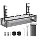 Cable Management, 15'' Under Desk Cable Management Tray No Drill, Metal Cable Organizer with Clamp for Wire Management, Cord Organizer for Home Office, Desk Accessories Organizer, Black