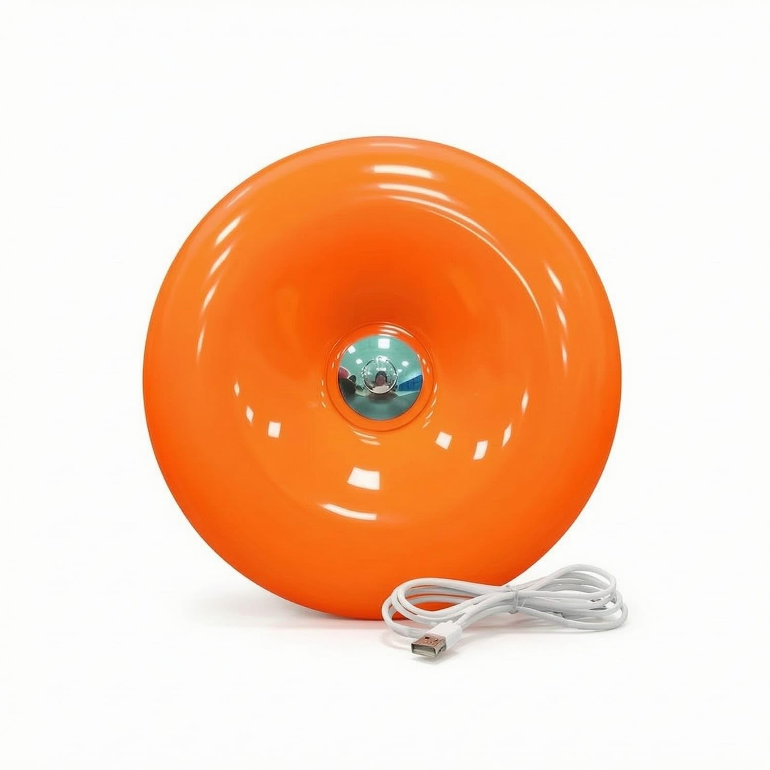 Touch Control Donut Lamp Stepless Dimmable LED Table Lamp Three-Color Ambient Light Decorative for Bedside, Bedroom, Orange-image-3