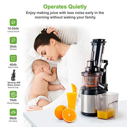 Ventray Slow Press Masticating Juicer,Easy to Clean,BPA Free,Vegetable,Fruits Juice,Compact,Black Ventray Slow Press Masticating Juicer,Easy to Clean,BPA Free,Vegetable,Fruits Juice,Compact,Black