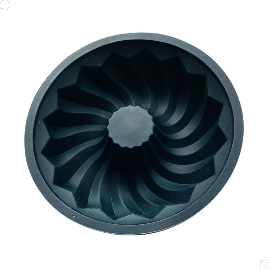 Forma de Silicone Redonda Preta 26 cm Para Pudim Flan Bolo e Cremes Antiaderente com 5,5