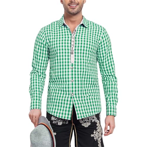 Chemise homme coupe ample et confortable en flanelle verte pour morphologie XL