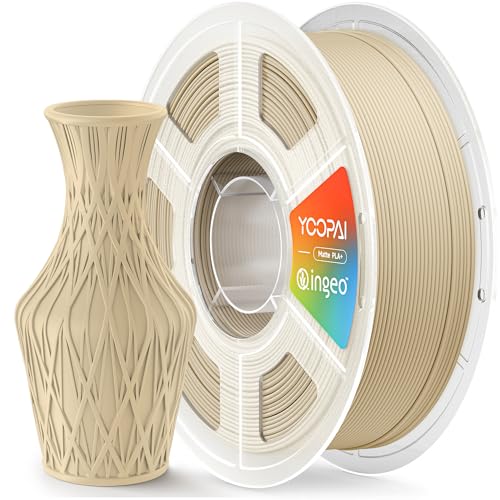 Matte PLA Plus Filament 1.75mm, Made with USA Material, Soft Matte Finish, Reduced Layer Lines, 1KG (2.2lbs) 3D Printer Filament, Dimensional Accuracy +/- 0.02 mm, Desert Tan