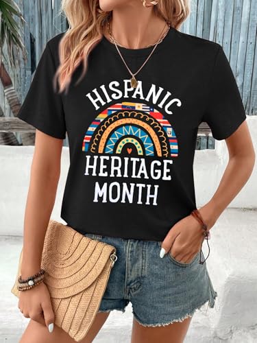 Hispanic Heritage Month Shirts Women Hispanic Tshirt Latino Countries Flags Shirt Funny Graphic Short Sleeve Tee Gifts3