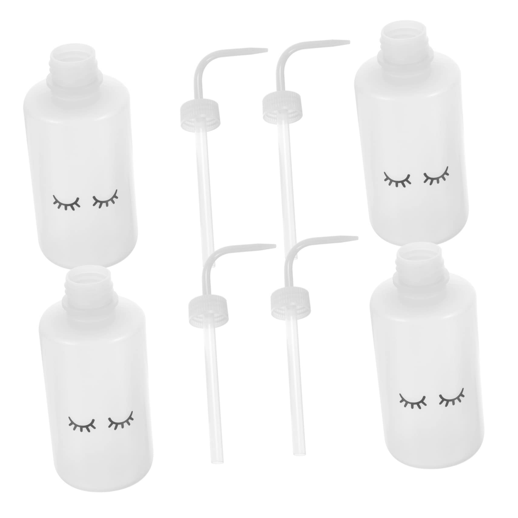 OFFSCH Incense Spoon 4pcs Eyelash Elbow Bottle Multi-function Plastic Bottles Eyelashes Cleaning Bottles Wash Bottle White Indoor Auxiliary Eyelashes Washing Bottle Eyelash Cleaning Tool