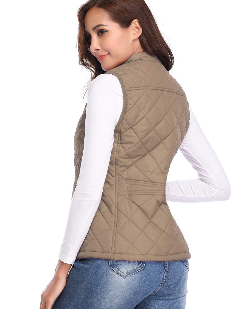 fuinloth Gilet Donna Smanicato Invernale Panciotto Dritto Collarei Giacche Ultraleggeri Senza Maniche Giacca con Tasca con Cerniera