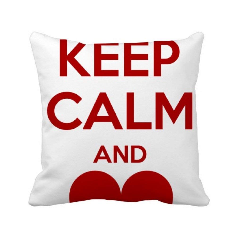 Housse de coussin carrée Keep Calm Rouge pour décoration de canapé salon
