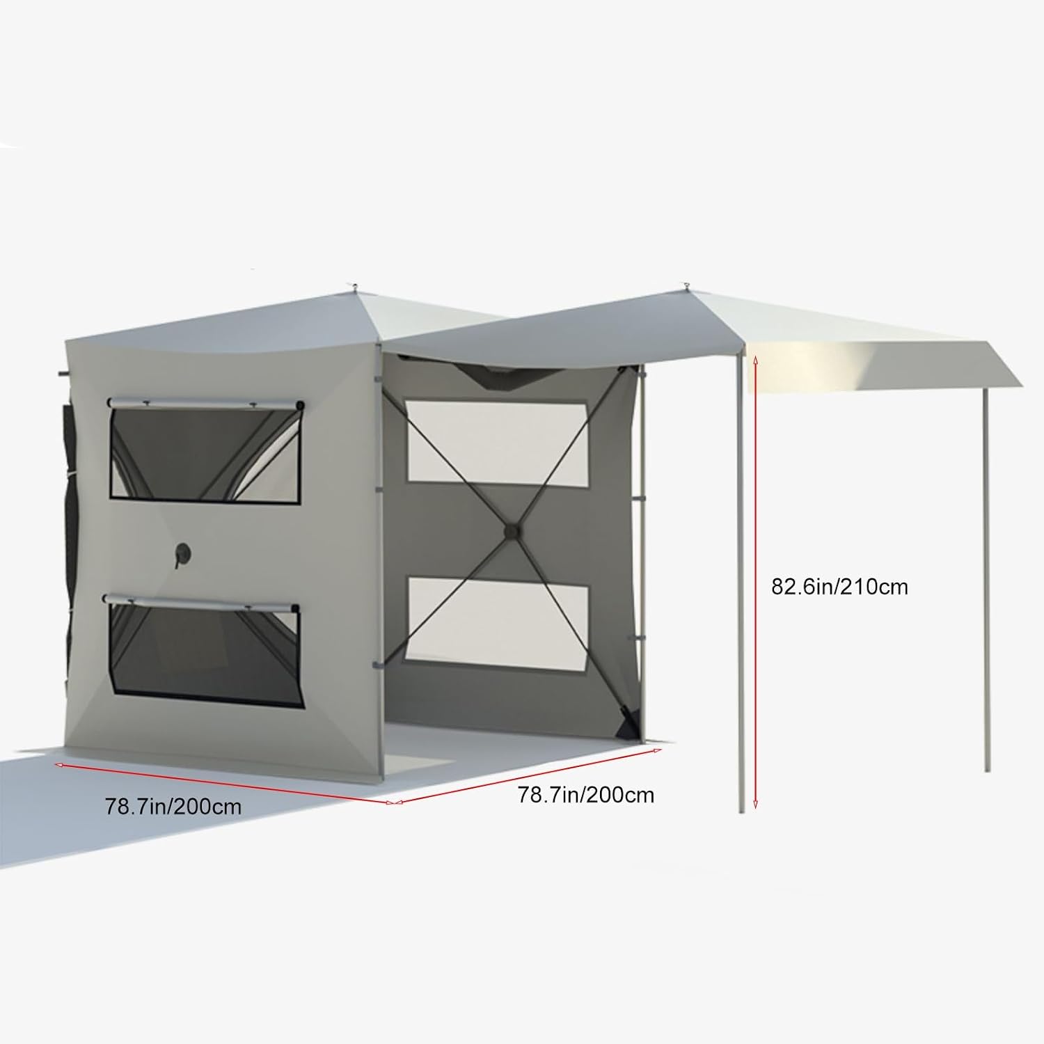 Vehicle Awning, Car Tents for Vehicles Tailgate, Tailgate Canopy, Sun Protection Coating, for Various Models, Camping Road Trip Essentials(White)