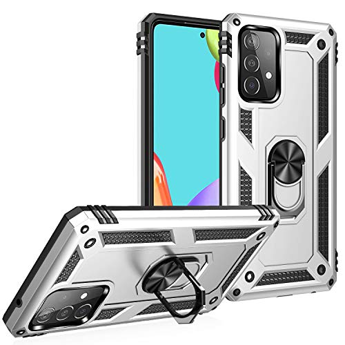 Coque antichoc Samsung A52 de qualité militaire métallique argent - 2