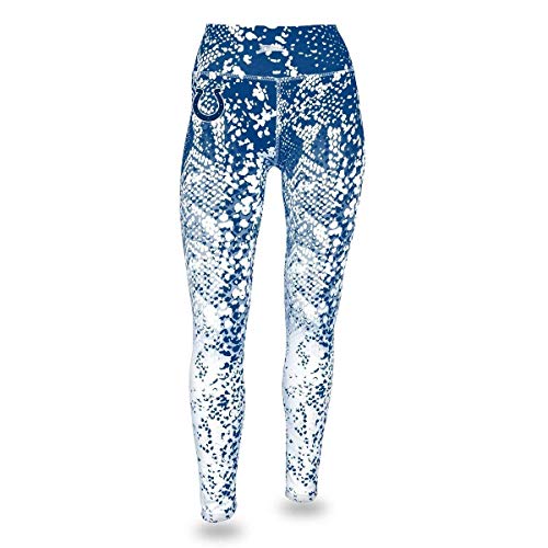 Zubaz NFL Womens Women's NFL Gradient Print Team Logo Legging, Indianapolis Colts Small Royal/White