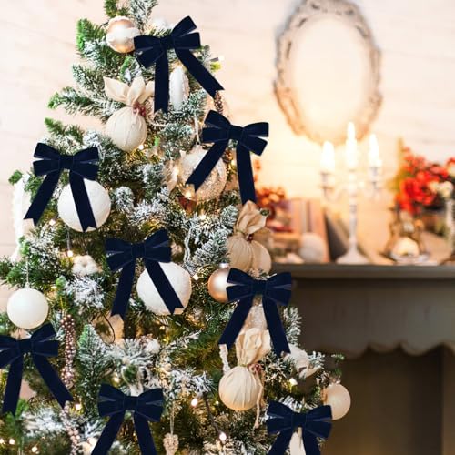 Image of Tsorode 10 Yards Black Velvet Ribbon 1 Inch for Christmas Tree,Velvet Christmas Ribbon for Gift Wrapping Crafts Bow Wreath Holiday Decorations (Navy, 1 inch-10 Yard)