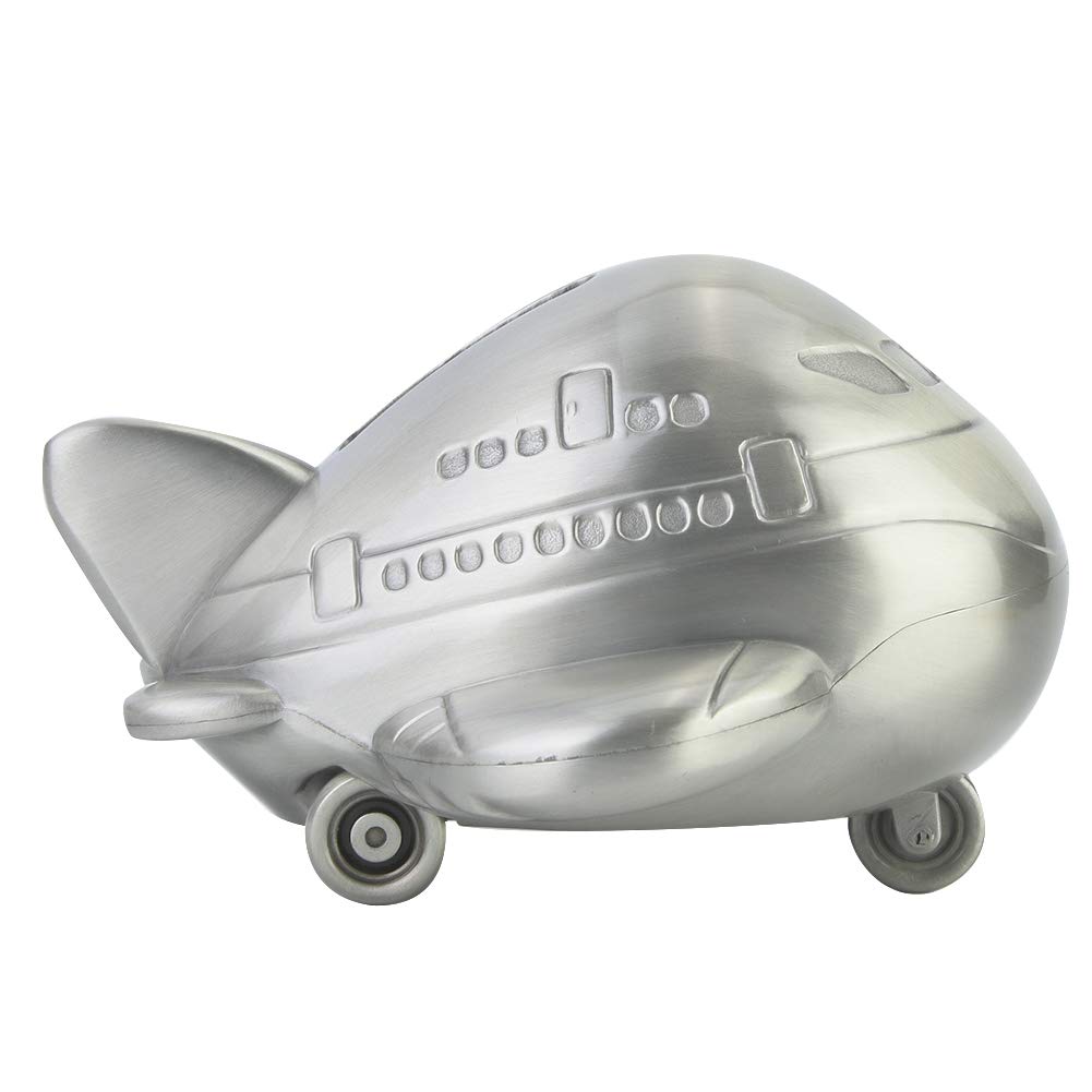 Tirelire de Forme d' Avion Tirelire en Alliage de Zinc de Stockage de Bureau Ornement Table Décoration Premium Cadeaux pour Enfa