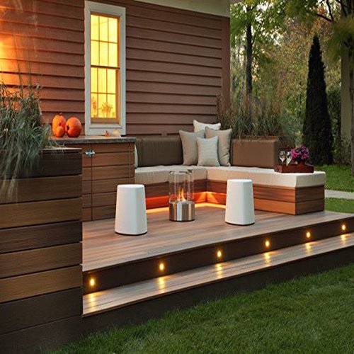 Image of 6 Pack LED Deck Lights Kits 1-3 /4 inch Outdoor Garden Yard Decoration In-ground Light Pathway Patio LED Step Lighting, Warm White