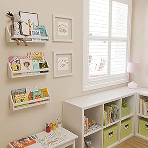 Nursery Décor Wall Shelves – 3 Set Shelf - Crown Molding Floating Bookshelves for Baby and Kids Room Book Organizer Storage Ledge, Display Holder for Toys, CDs, Baby Monitor, Frames Nursery Decor Wall Shelves–3 Set Shelf Crown Molding Floating Bookshelves for Baby and Kids Room Book Organizer Storage Ledge Display Holder for Toys CDs Baby Monitor Frames