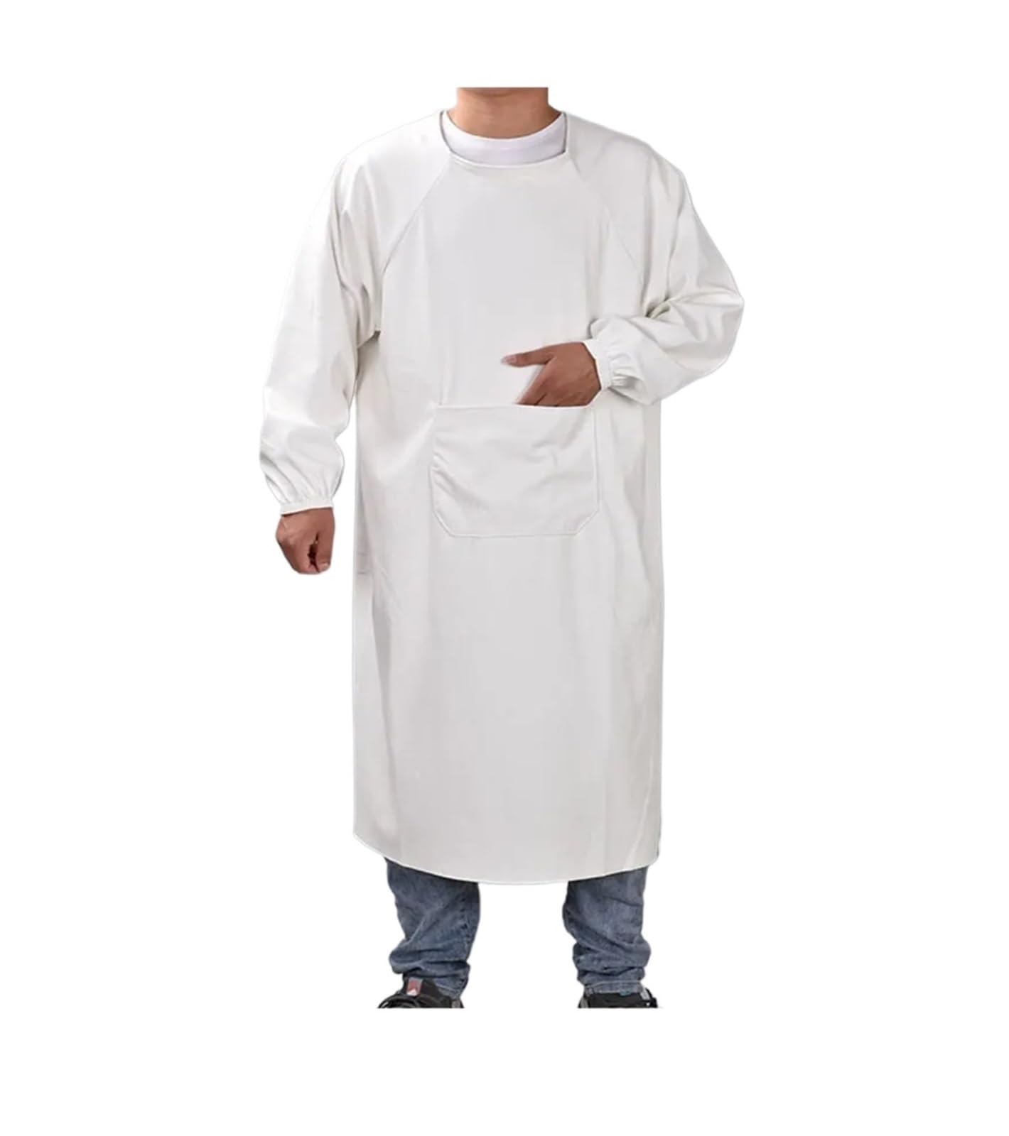 delantal cocina Monos de cuero suave impermeables a prueba aceite, delantales manga larga, ropa inversa for hombres y mujeres adultos, trabajo cocina
