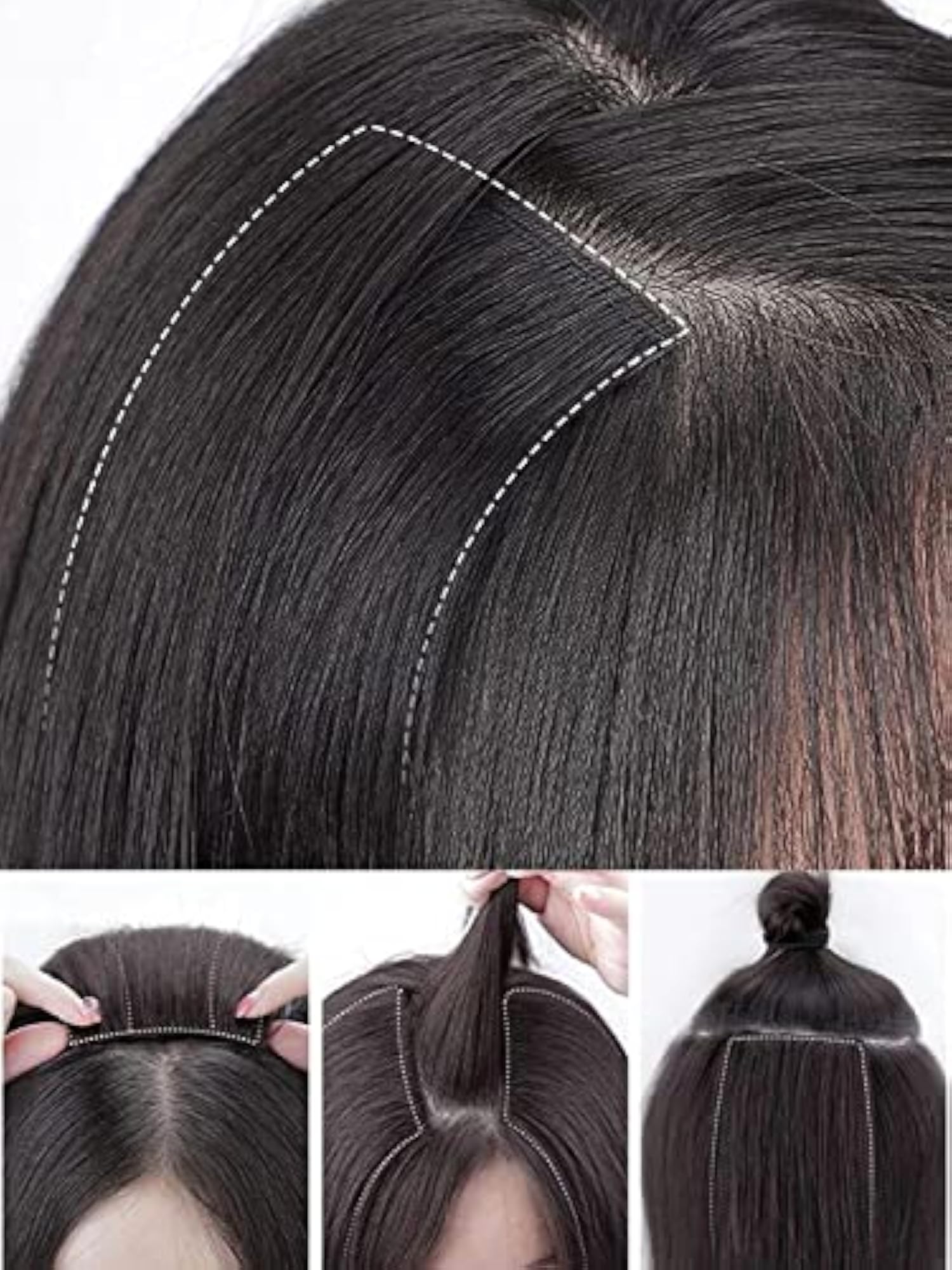 2 Pcs Single Clip Synthetic Hair Side Covers
