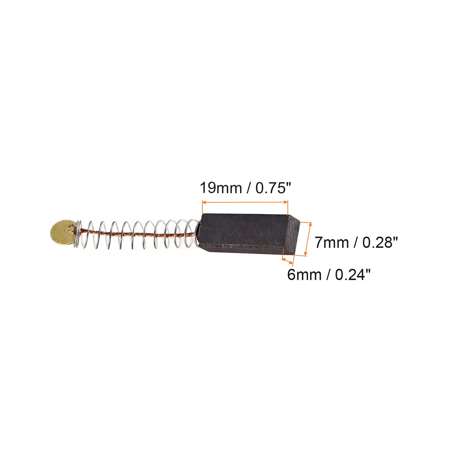 Szczotki węglowe [do silnika elektrycznego] - 19 mm x 7 mm x 6 mm/czarny złoty odcień / 2 szt
