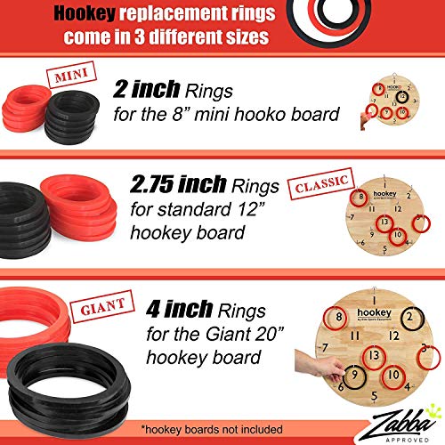 Elite Sportz Classic Hookey Ring Toss Replacement Rings, Grab an Extra 12 Rings, 6 red, and 6 Black, for Play with Classic 12 Inches Size Hookey toss Game - Thumbnail 4