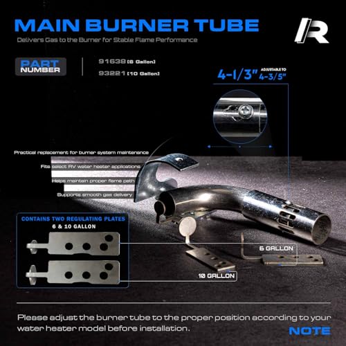 Image of RV Water Heater Burner System Repair Kit for Atwood 93844 Solenoid Gas Control Valve, 91638 Main Burner Tube, 93868 Igniter - Compatible with 6 /10 Gallon Tanks, GC10A-4E, G6A-8E /G6A-6E /G6A-4E, G10-3E