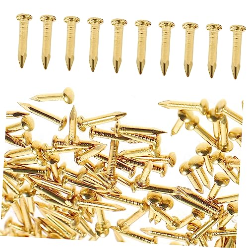 Clavos decorativos redondos de latón para bisagras de caja de madera, 200 piezas miniatura 1