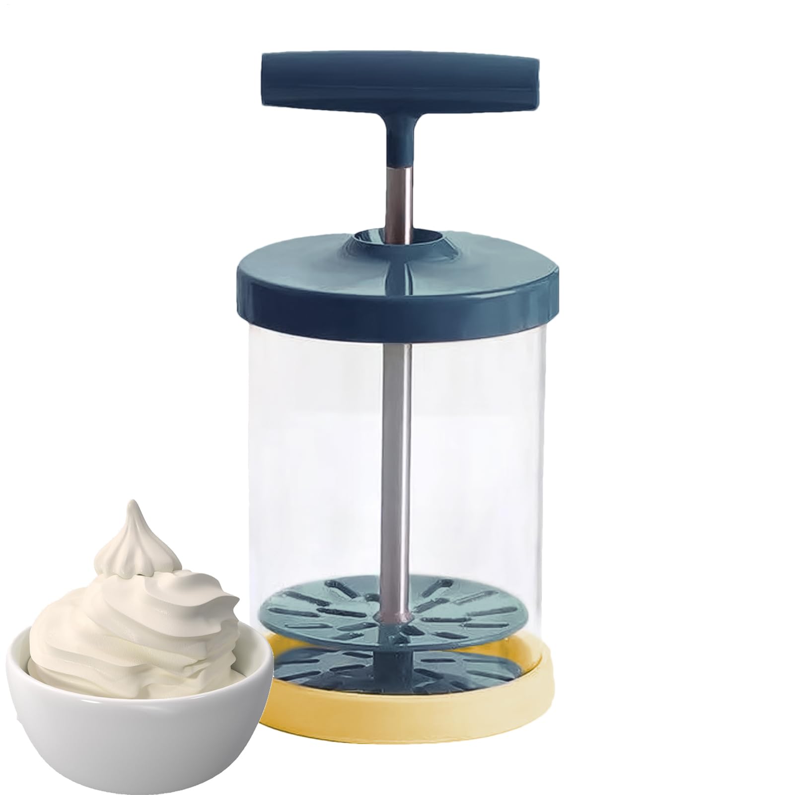 Handheld Cream Whipper – Manual Whipping Dispenser, Stainless Steel DIY Tool, Comfort Grip Baking Accessory | Lightweight Sturdy Feature, Home Dessert Beverage Frothing Professional Kitchen Tool