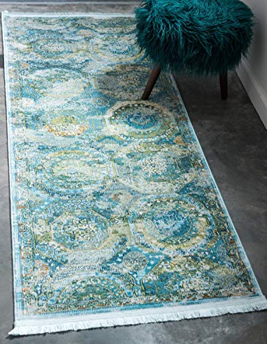 Tapete Unique Loom Baracoa Runner 70x185 cm Azul Claro miniatura 1