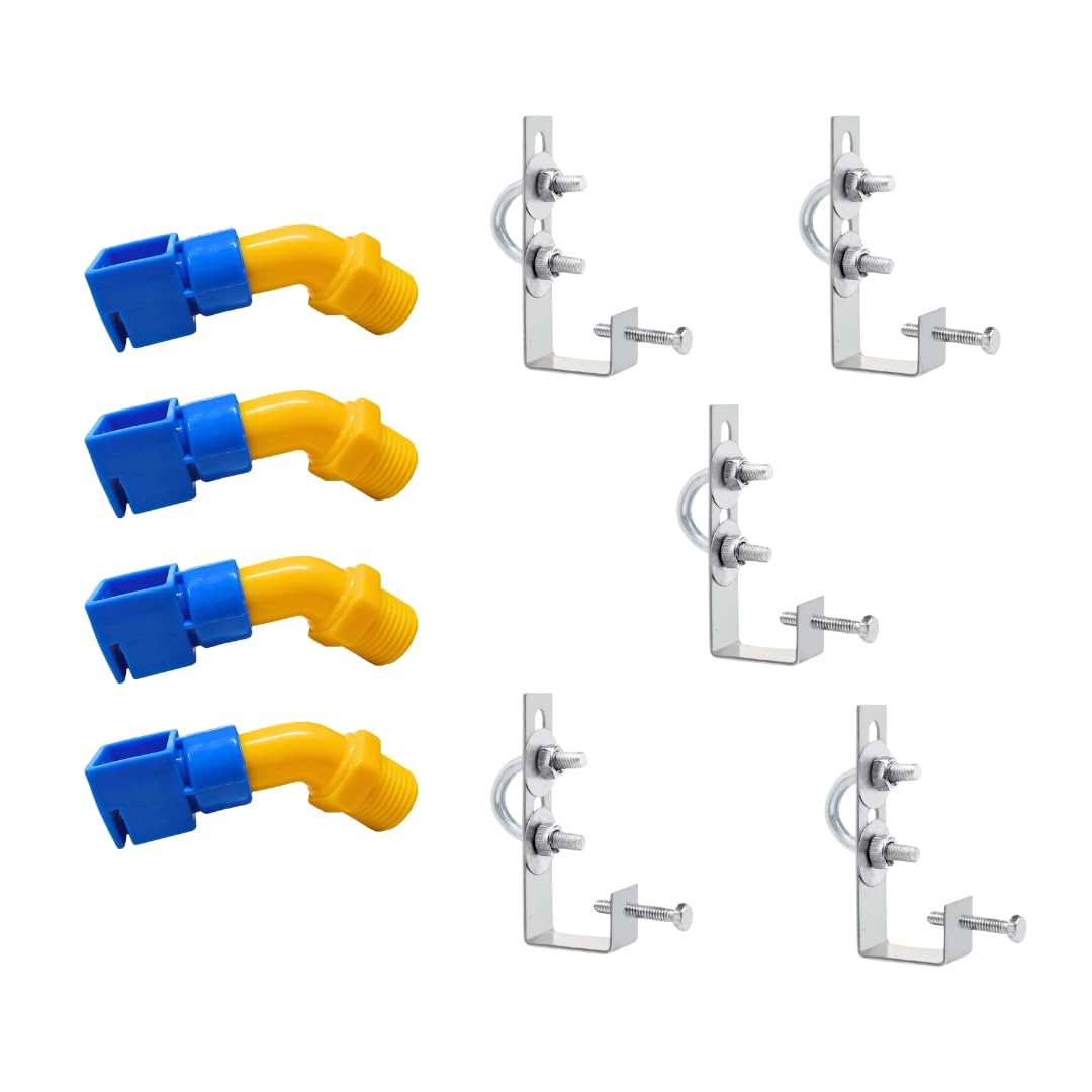 Solar Cleaning Sprinkler and Adjustable Hanger Clamps L Type 1/2 Size | Universal Fit Brackets & Water Spray System for All Solar Panels (Pack of 9)-picture-45