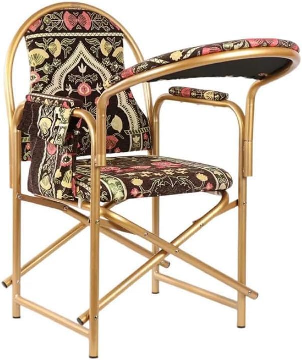 REBENUO Muslim Prayer Chair Islamic Velvety Comfortable Cushioned Chair With Armrest & Side Pocket Foldable Chair for Sujud. (Brown)