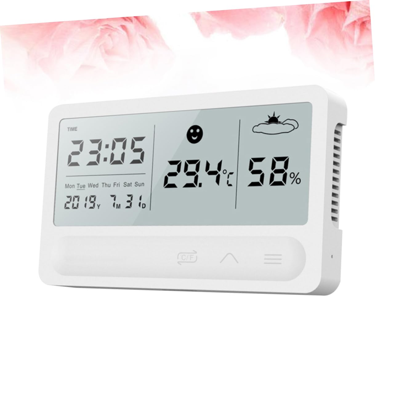 SUPVOX 2 Pièces Mètre De Température Et D'humidité Thermomètre Portatif Thermomètre D'intérieur De Charge Compteur De Température Numérique Rotin Toucher Blanche Surveiller
