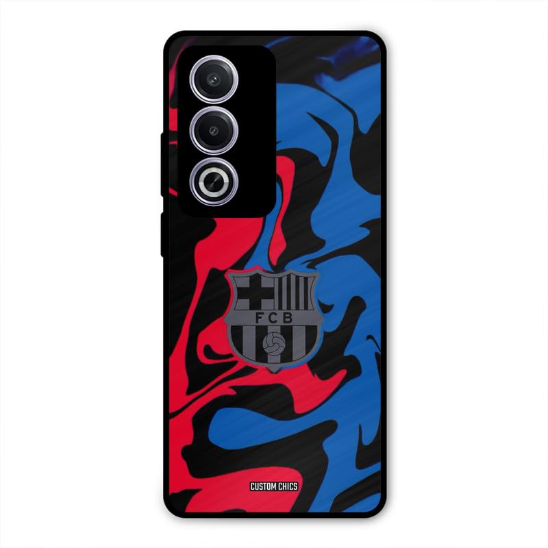 Image of PrintShield FC Barcelona Comic Back Cover for Oppo A3 Pro, Shockproof Printed Phone Case with Soft TPU Sides & Anti-Slip Grip