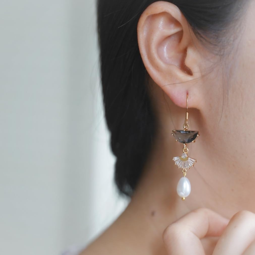 Wedding Earrings for Women, Vintage 1920s Art Deco Pearl Drop Earrings, Bridal & Bridesmaid Jewelry, Elegant Statement Dangle Earrings