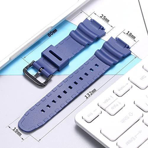 Cinturino Ricambio Per Orologio Casio - Gomma Resina, Impermeabile, 18mm - Foto 5