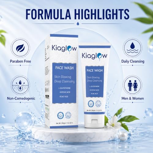 Image of Skin Glowing Face Wash for Men & Women, 100gm | PACK OF 1 | L-Glutathione, Kojic Acid, Glycolic Acid, Deep Cleansing, Skin Brightening