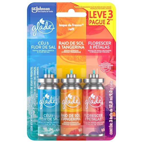 Desodorizador Glade Toque de Frescor Refil Ed. Ltda 3 Unidades