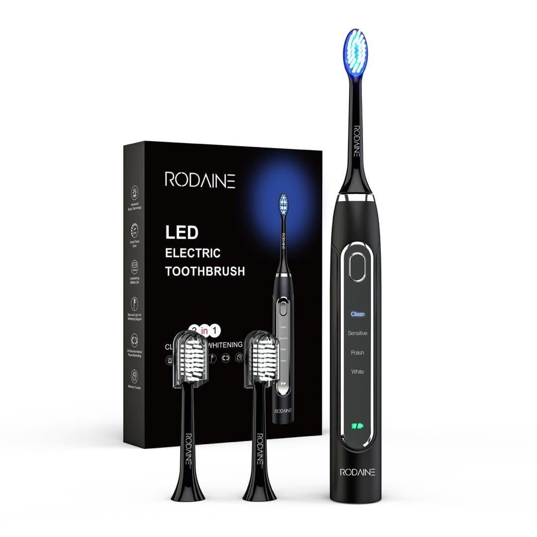 Brosse à Dents Électrique, Ultra Sonique,Technologie Led, Intelligente et Automatique | Étanche IPX7 | Silicone Alimentaire| Ultrasons| Nettoyage Profond et Soin des Gencives, Blanchissement Dentaire